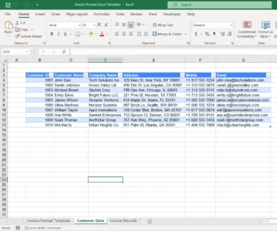 Excel Invoice Template (VBA Macro Enabled)