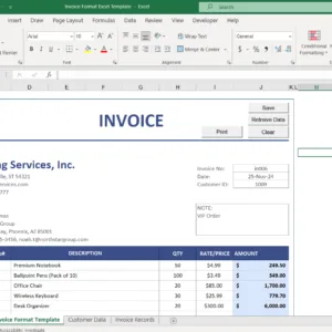Excel Invoice Template (VBA Macro Enabled)