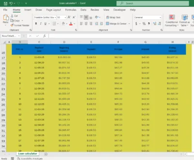 Interactive Excel Loan Calculator Template