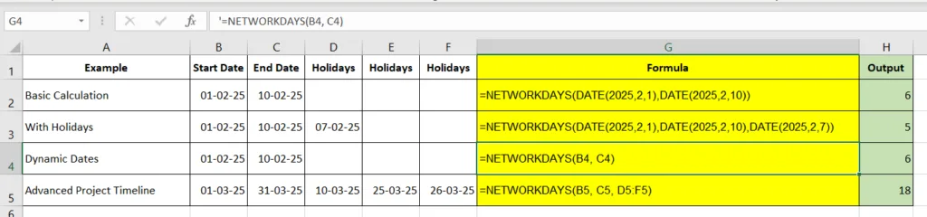 Excel Function NETWORKDAYS to Calculate Workdays Between Two Dates 1 Excel Function NETWORKDAYS
