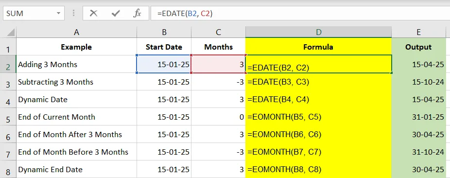 Excel Function EDATE and EOMONTH for Advanced Date Calculations 1 Excel Function EDATE and EOMONTH for Advanced Date Calculations